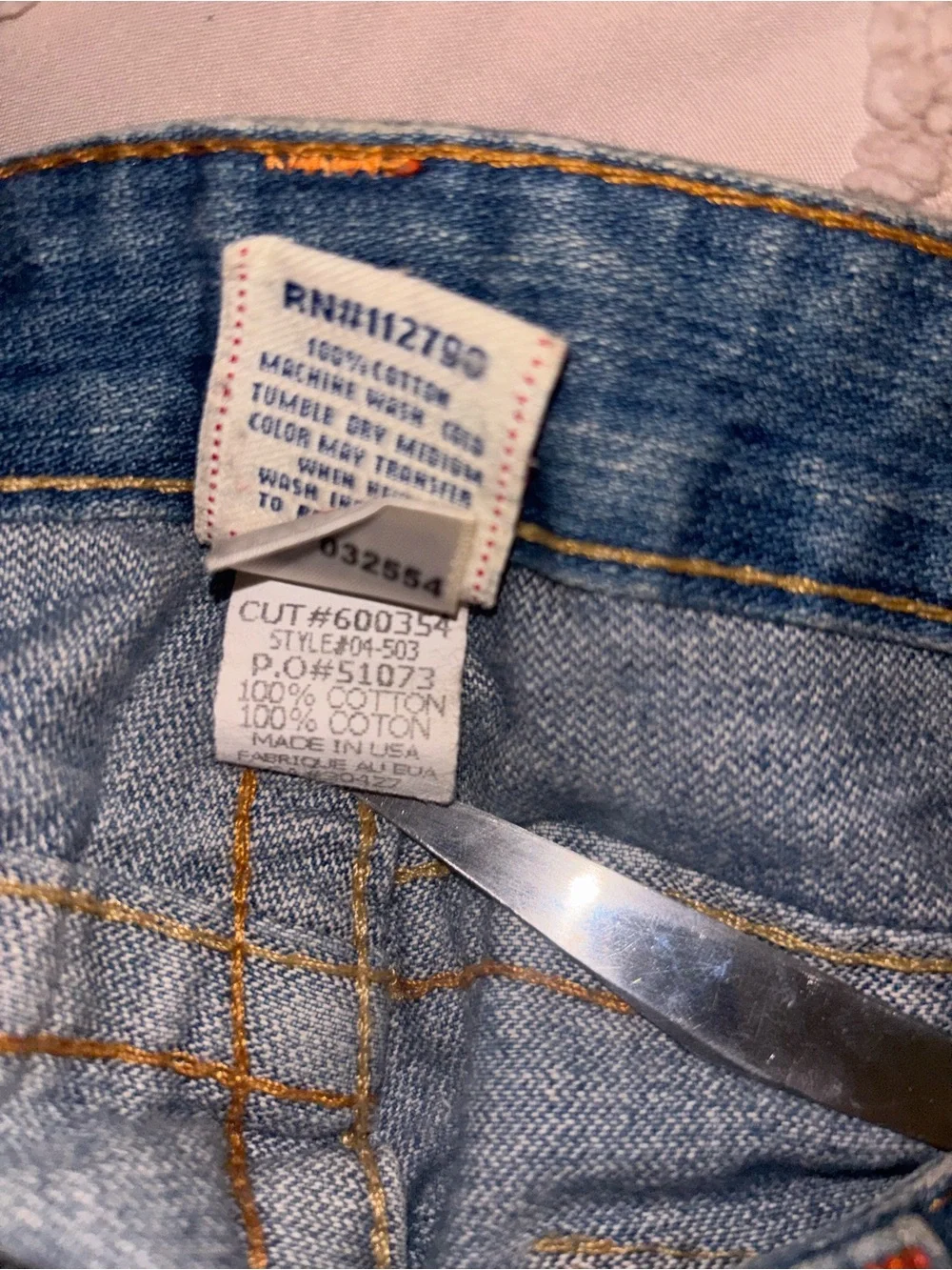 True Religion Joey Blue Denim Jeans Row Seat W 30 L 32 Actual 32”x32”